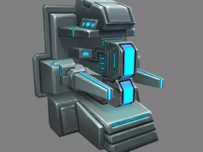 Wall Fortress - Machine Gun Type 01 3D model