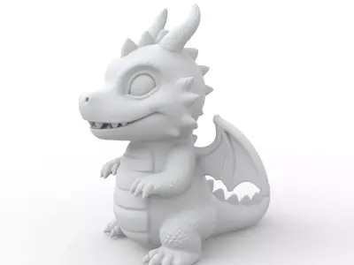 Baby Dragon 3D Print Model 3D print model