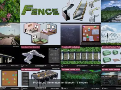 Procedural Generators for Blender 3D Model Pack