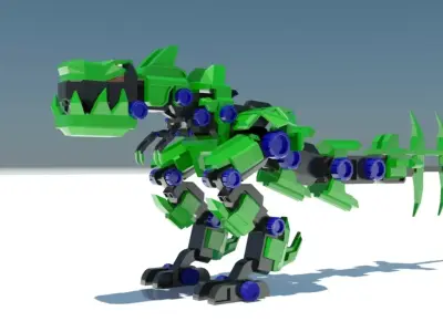 Dinosaur T-Rex Mecha Robot 3D model