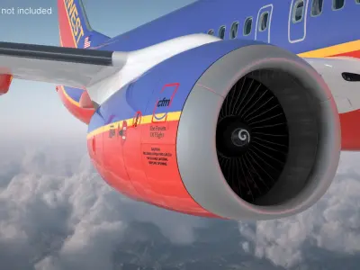  Southwest Airlines Boeing 737-900 with Interior Rigged for Maya 
