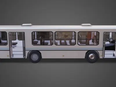 PBR Bus city Low-poly 3D model