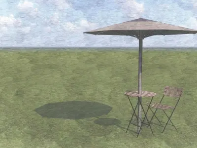 chair and table  Free 3D model