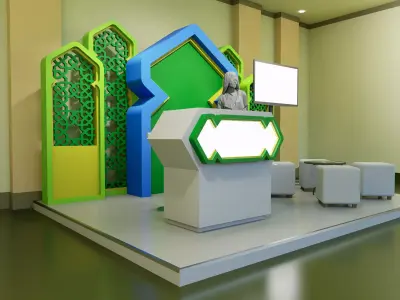 Exhibition Stand Booth 4x3 m Islamic Event Display style 3D model