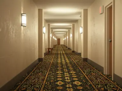 Hotel Hallway Octane Free 3D model