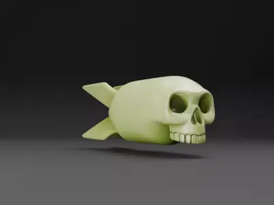Skull Bomb  Stylized 3D Printable Model 3D print model