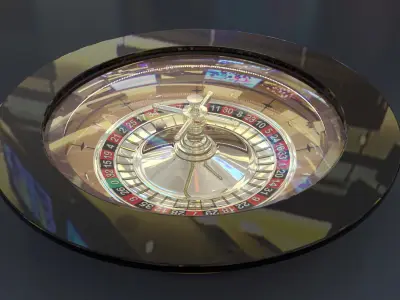 Roulette roule wheel on table 3D model