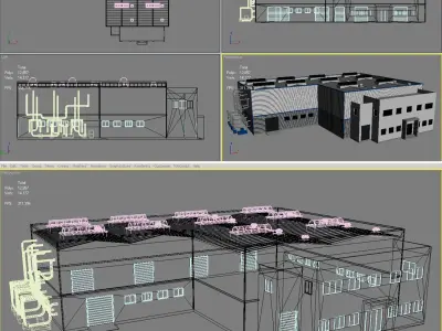 16 Industrial Buildings Set 1 3D model