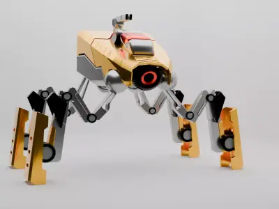 Spider-robot Low-poly 3D model