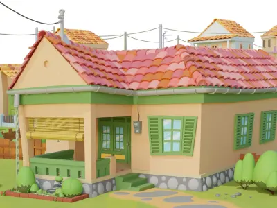 3D Village Set With Rig 3D model