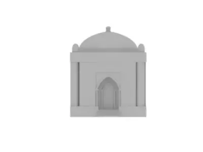 Majestic Islamic Mausoleum Detailed Architectural 3D Model Low-poly 3D model