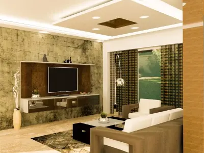 Living room Low-poly 3D model