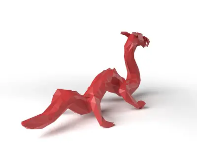 Dragon Low Poligonal Low-poly 3D model