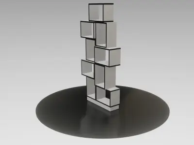 shelf book with squares on top Low-poly 3D model