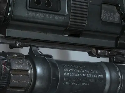 Concept Sci-fi pistol Low-poly 3D model Low-poly 3D model