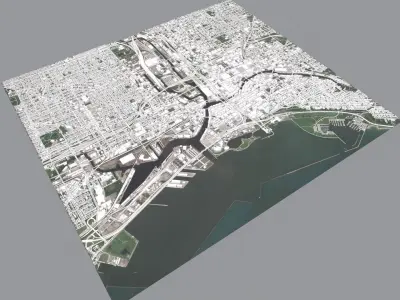 Cityscape Milwaukee Wisconsin USA 3D model