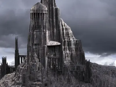 Mordor Fantasy Style Towers 3D model