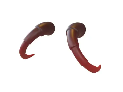 Demon Horn v3 004 Low-poly 3D model