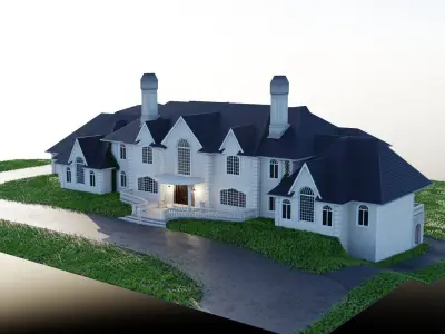 Mega Mansion Low-poly 3D model