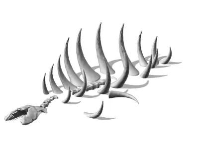 Seabed animal fossil 02 3D model
