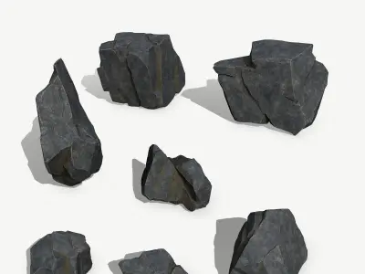 Rock Set Low-poly 3D model 49