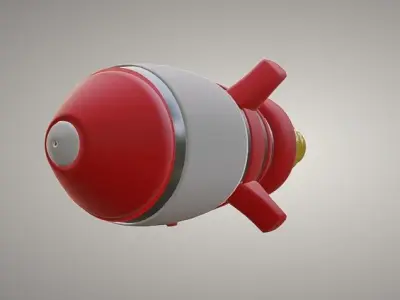 Rocket ball Low-poly 3D model