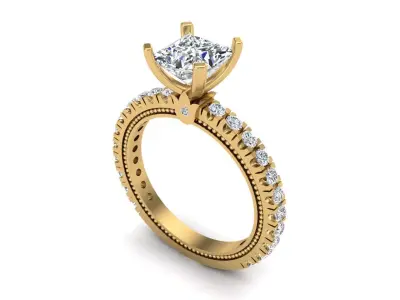 solitaire ring  3D print model 3