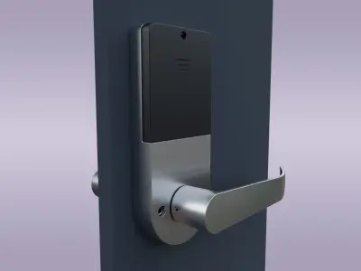 Metallic Digital Door Lock Low-poly 3D model