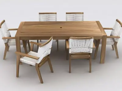 Dinning set out door 3D model