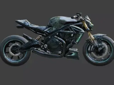  Cyberpunk Street Motorcycle 3D Model Low-poly 3D model