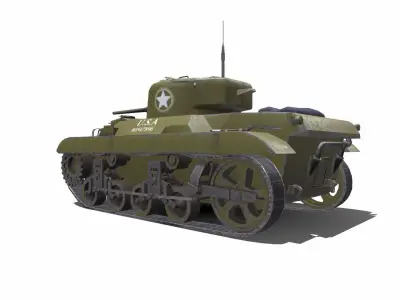 M22 Locust American Light Tank Low-poly 3D model