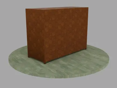 Wooden Wardrobe with Openable Door and Drawers Low-poly 3D model