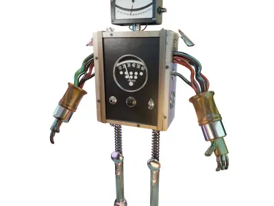 Robot metal with wires 3D model