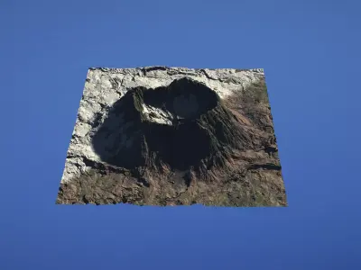 Landscape Environment Volcano Snow 44 Low-poly 3D model