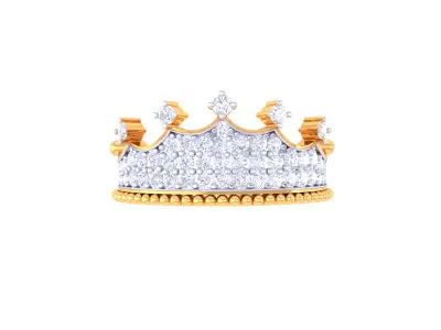  Women Crown Ring MTL 3dm STL OBJ FBX Details 3D print model