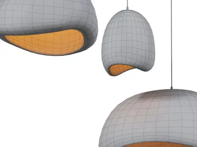Nordic Style Resin Oval Pendant Lights PRO Royalty free 3D model