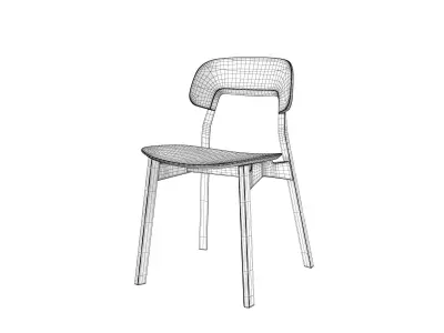 Nonoto Chair Wooden Seat 3D model