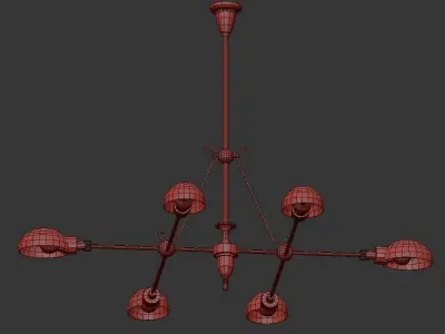POINTE light chandelier in brass 3D model
