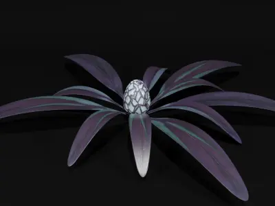 Tropical Alien Plant Low-poly 3D model