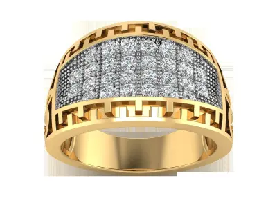 Light Weight Rose Gold Diamond Ring  -R-3918 3D print model
