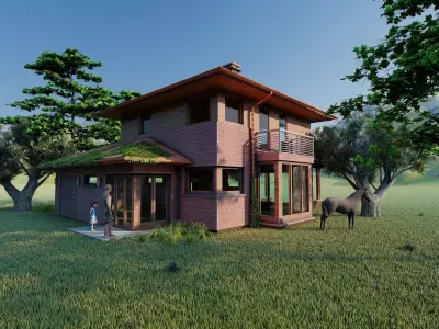 simple house exterior 3D print model