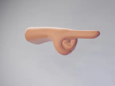  Cartoon Human Hand 3D Model 