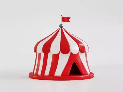 Circus Tent Low-poly 3D model
