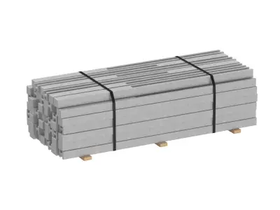 Concrete Slabs On Wood Planks 3D model