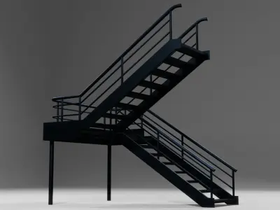 Stair ladder Free low-poly 3D model
