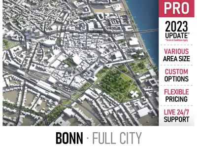 Bonn - city  Low-poly 3D model