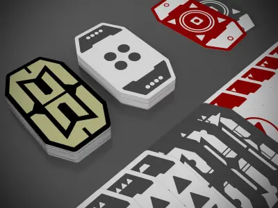 SciFi Poker Cards - Sabacc style - single textures and PDFs Low-poly 3D model