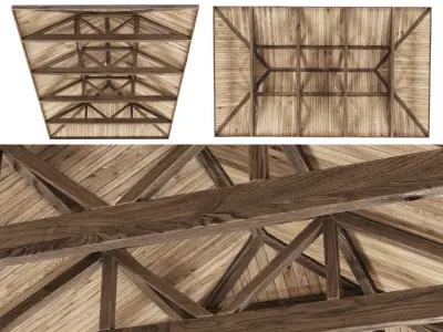 Wooden Ceiling V8  3D model
