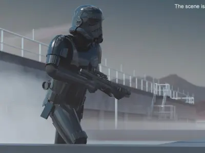  Star Wars Shadow Trooper Running with Blaster 