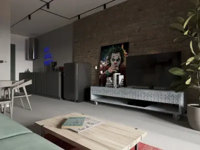 loft interior design 3D model buy